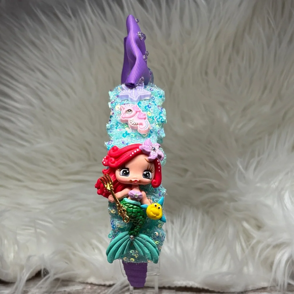 Hand Crafted Purple and Aqua Kids Hair Accessory